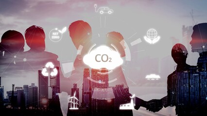 Net zero goals and CO2 reduction strategy driving sustainability, green energy integration, net...
