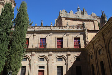 Obraz premium old stone building at the cathedral of salamanca in spain 