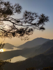Naklejka premium beautiful landscape from babadag mountain to Oludeniz beach in Turkey