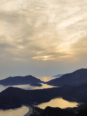 beautiful landscape from babadag mountain to Oludeniz beach in Turkey