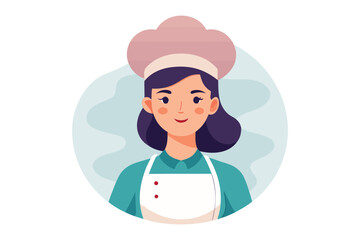 Chef Illustration: A cheerful chef illustration, radiating warmth and expertise, showcasing a love for culinary arts in a vector graphic design.