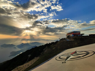 beautiful landscape from babadag mountain to Oludeniz beach in Turkey