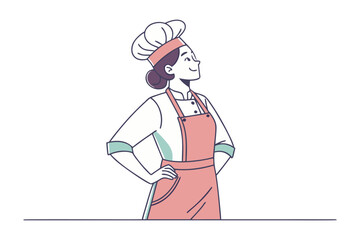 Culinary Confidence: A smiling chef, in a chef's hat and apron, radiates pride and satisfaction after preparing a delicious food.
