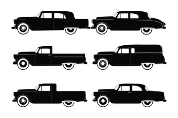Classic Vehicle Collection: A selection of sleek, vintage automobiles, rendered in monochrome, showcasing timeless design and enduring appeal.