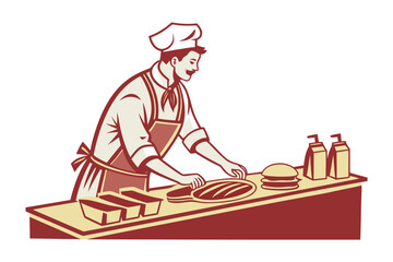 The Chef's Culinary Creation: A skilled chef meticulously prepares delicious meals at a restaurant, capturing the essence of culinary passion and dedication.