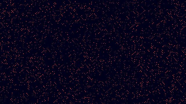 Hi-tech motion graphic background with flickering red dots on dark abstract space. Futuristic digital loop with glitch effects, particle animation, and cyberpunk vibe. Perfect for tech presentations.