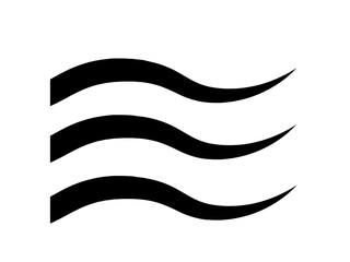 Fototapeta premium Curved three stripes calligraphy element calligraphy sea wave elegantly curved ribbon logo