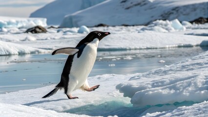 Fototapeta premium penguin in antarctica