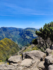 beautiful mountain landscape on the island of Madeira in Portugal