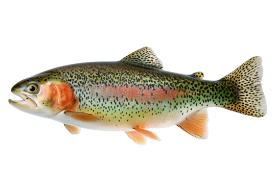 Rainbow trout isolated on transparent or white background, png