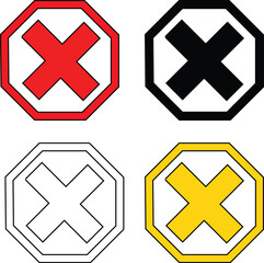 Obraz premium Delete Icon, Cross Sign 3 Colour Or One Transparent Icon , Vector Illustration !