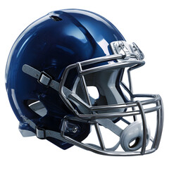 Fototapeta premium Football Helmet: A close-up shot of a pristine football helmet. The helmet’s sleek design, showcasing its smooth, reflective surface and intricate details.