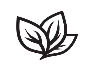 Therapeutic Massage Leaf Symbol in Modern Line Art