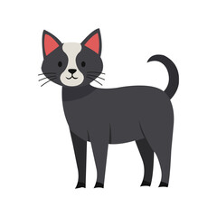 Obraz premium Cute Cartoon Cat Vector Illustration on White Background for Kids and Pet-Themed Designs