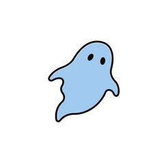 Spirit Symbol Blue Flat Icon Clear Halloween Design