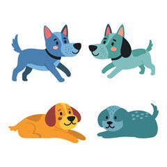 Fototapeta premium beautiful cute cartoon funny dog,breed,puppy vector design on white background.