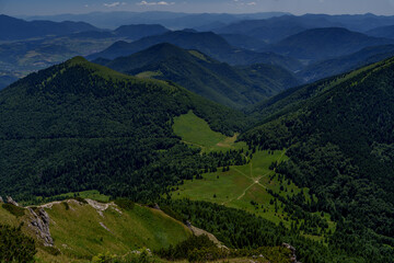 Mountain panorama from the top of Velky Rozsutec, Mala Fatra, Slovakia