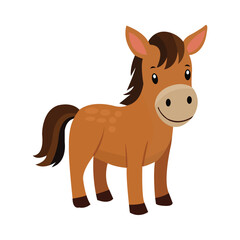 Cute funny horse Cartoon vector design isolated on white background