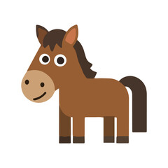Cute funny horse Cartoon vector design isolated on white background