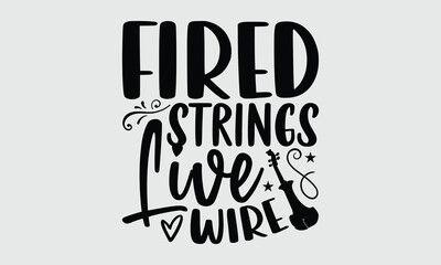 Fired Strings Live Wire- Electric Violin T-shirt Design, monochrome vector art with clean lines. Ideal for fashion-forward shirt designs and creative music visuals.
