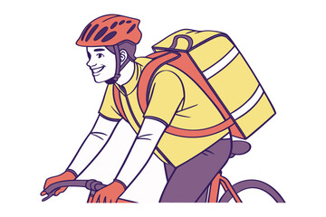 Express Delivery: A skilled cyclist navigates the city streets, efficiently transporting a delivery with speed, reliability, and the determination to complete his task. 