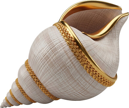 Sacred Shankh (Conch Shell) Icon for Krishna Janmashtami and Hindu Pooja