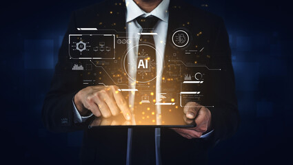 AI interface showing how artificial intelligence powers systems. AI Artificial intelligence...