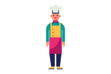 Culinary Artist: A stylized illustration of a chef, embodying culinary expertise with a welcoming stance, ready to serve delectable dishes. 