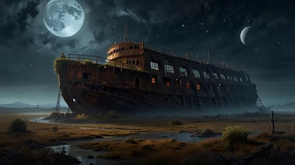 Vitrage gordijnen ship in the night © Syauqi