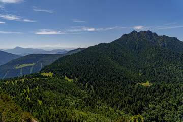 Mountain panorama from the top of Velky Rozsutec, Mala Fatra, Slovakia