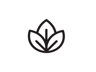 Clean Line Art Logo with Natural Leaf Elements