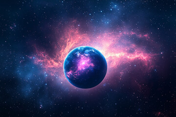 Colorful Planetary System Abstract Art &ndash; Galactic Digital Space Illustration