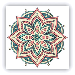 Close-up of hand coloring intricate mandala design with colored pencil, showcasing detailed artwork and creative process, representing relaxation, mindfulness, and artistic expression