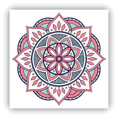 Close-up of hand coloring intricate mandala design with colored pencil, showcasing detailed artwork and creative process, representing relaxation, mindfulness, and artistic expression
