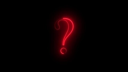 Question mark icon. problem sign. neon question mark icon animation on black background - Powered by Adobe