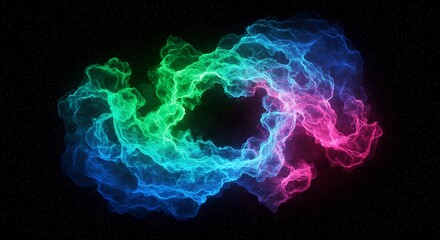 Obraz premium Colorful Nebula Cloud Formation in Starry Space, Cosmic Abstract Art