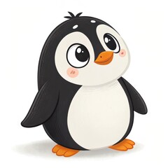 Obraz premium Cartoon penguin isolated on white background