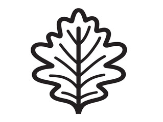 Beautiful Oak Leaf Emblem in Natural Line Art