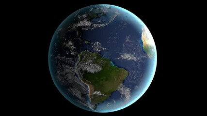 Realistic Rotating Loop of Planet Earth from Space - Powered by Adobe