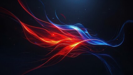 Abstract Waves in Fiery Red and Icy Blue Dynamic Energy Background,FRB_8