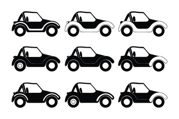 Fototapeta premium Black Convertible Cars: A clean and stylish collection of black convertible cars, artfully arranged to showcase their sleek design and classic aesthetic, perfect for automotive enthusiasts.