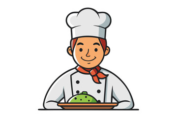 Culinary Maestro: A skilled chef presents a meticulously crafted dish, embodying gastronomic expertise and culinary artistry. 