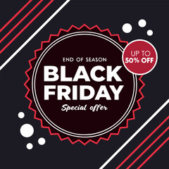 Black friday special offer up to fifty percent off discount promotion