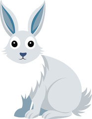 Obraz premium White Bunny Sitting Cute Vector