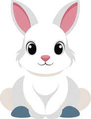 Obraz premium White Bunny Rabbit Cartoon Vector