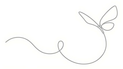 Minimalist One Line Drawing of Elegant Butterfly Flying, Perfect for Spa Logo, Wellbeing Concept, Beauty Salon, Relaxation Art, and Editable Modern Doodle Illustration