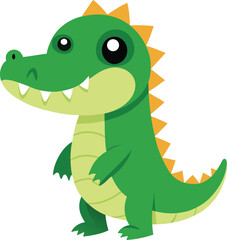 Naklejka premium Green Baby Crocodile Cartoon Vector