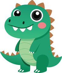 Obraz premium Smiling Cartoon Dinosaur Vector Art