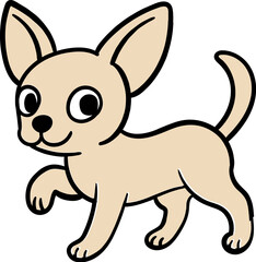 Chihuahua cartoon line, pet, cartoon line, cute, Chihuahua 