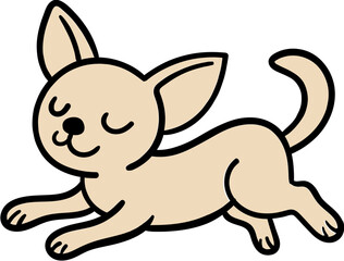 Chihuahua cartoon line, pet, cartoon line, cute, Chihuahua 